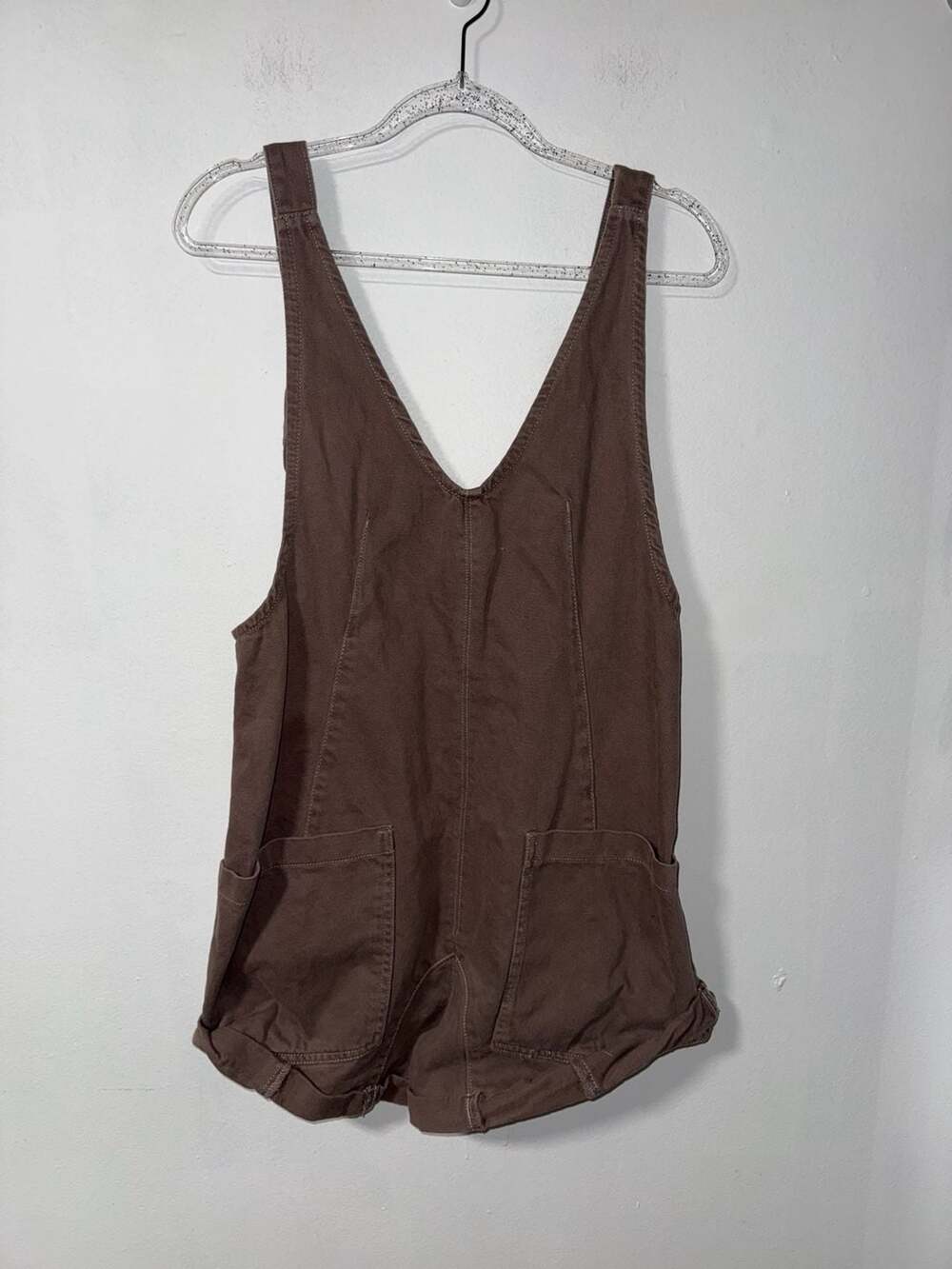 We The Free Ziggy Shortalls Size XS Brown Cotton Romper Overalls